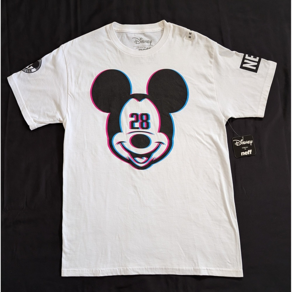 Disney Collection by Neff 3D Mickey Mouse White T-Shirt Men's M - NWT *READ*